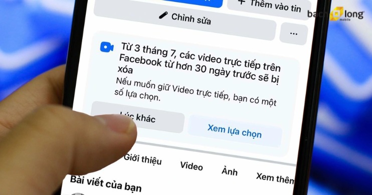 Video livestream trên Facebook sẽ bị xóa sau 30 ngày