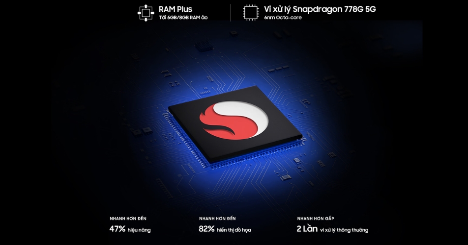Hiệu năng mạnh mẽ nhờ chip Snapdragon 778G