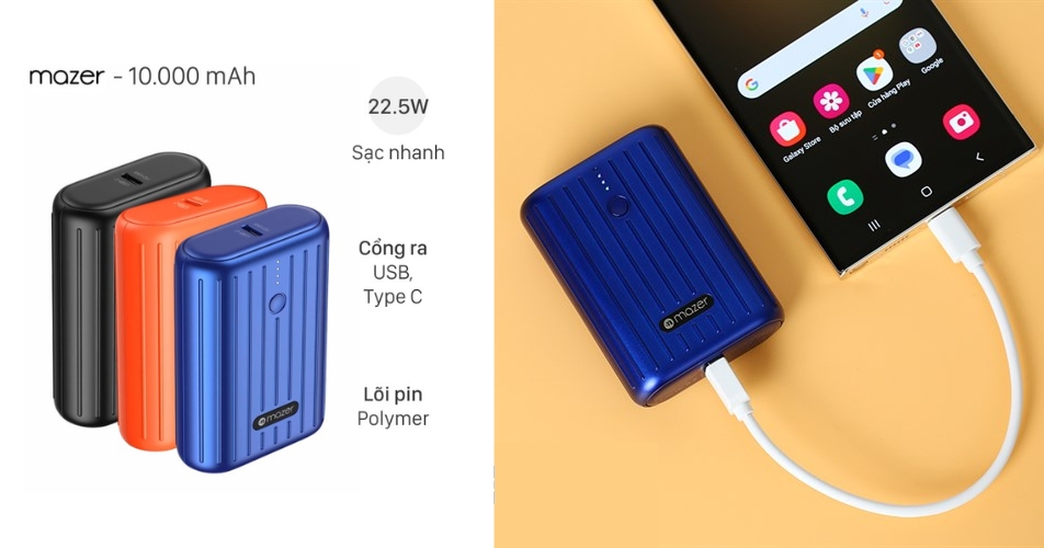 Pin Dự Phòng MAZER SUPER Mini V2 10000mAh