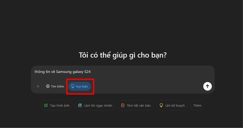 Tiếp tục chọn vào mục Suy luận và nhấn Gửi