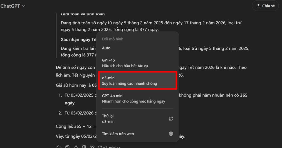 Cách sử dụng ChatGPT o3-mini trên website