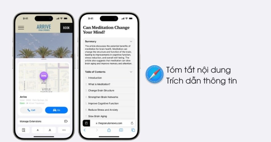 Safari có thể tóm tắt nội dung website