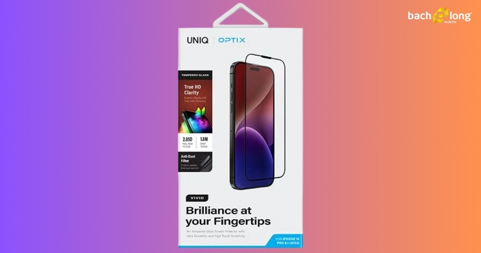 Kính cường lực Uniq Optix Vivid Clear iPhone 15 Series