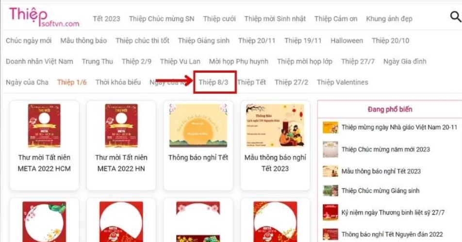 Cách làm thiệp 8/3 online theo mẫu