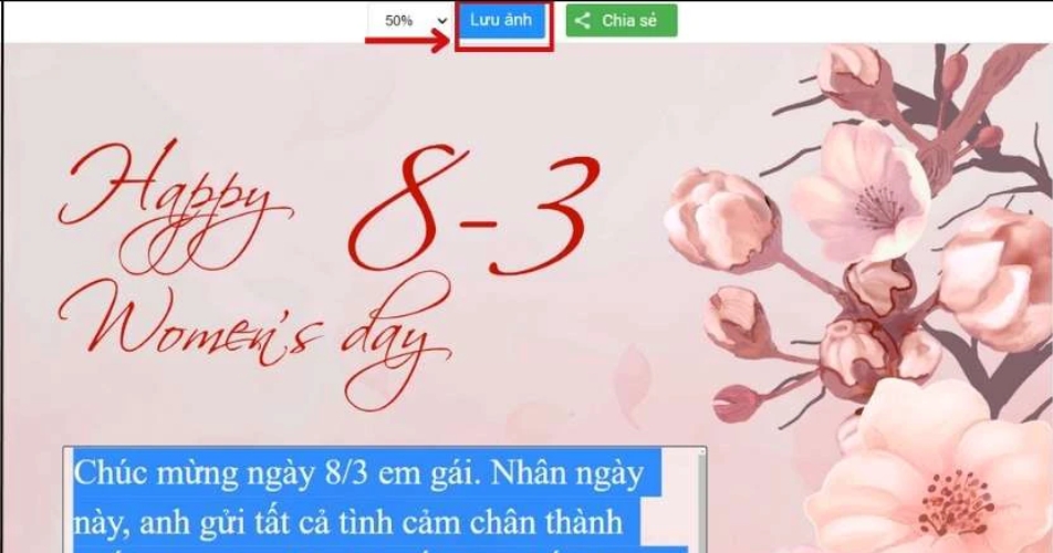Cách làm thiệp 8/3 online theo mẫu đơn giản nhất