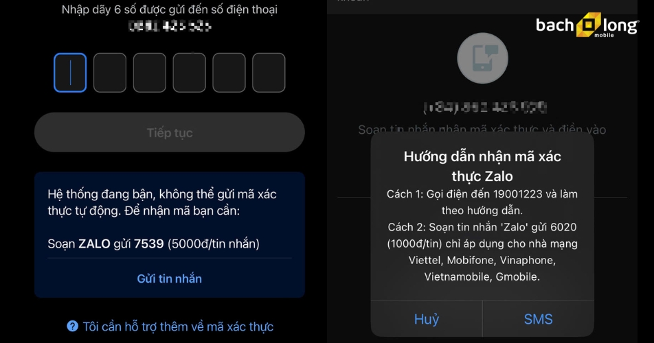 Tạo tài khoản Zalo và lấy lại mật khẩu bị tính phí