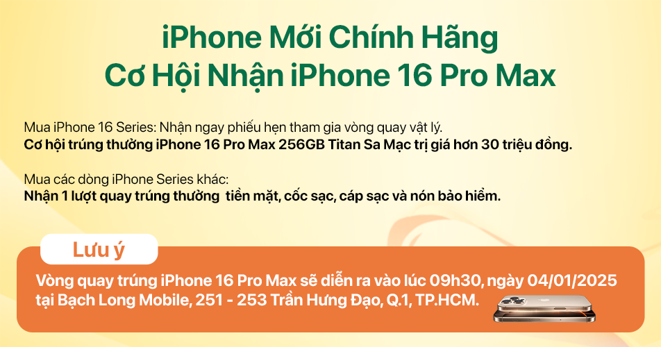 iPhone Mới Chính Hãng – Cơ Hội Nhận iPhone 16 Pro Max