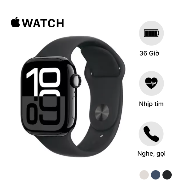  Apple Watch Series 10 GPS 42mm Viền Nhôm Dây Cao Su Size S/M 