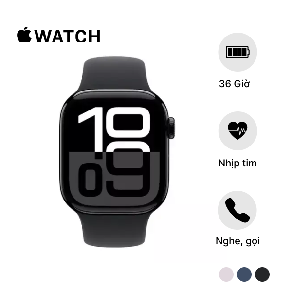  Apple Watch Series 10 GPS 46mm Viền Nhôm Dây Cao Su Size S/M 