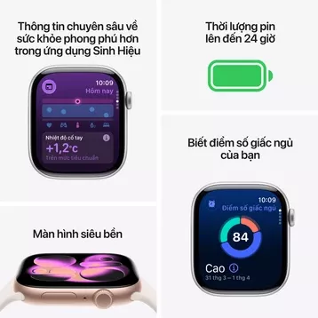 Apple Watch Series 11 46mm (GPS) Viền Nhôm Dây Cao Su Size S/M - Chính hãng Apple VN