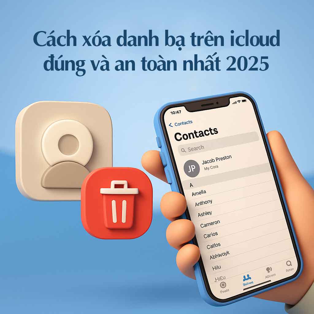 Cách xóa danh bạ trên icloud đúng và an toàn nhất 2025