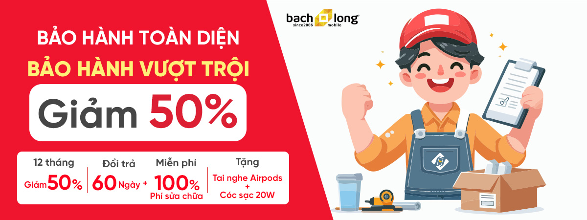 Bảo hành vượt trội - BẢO HÀNH TOÀN DIỆN - 60 ngày đổi trả - miễn phí sửa chữa 100%